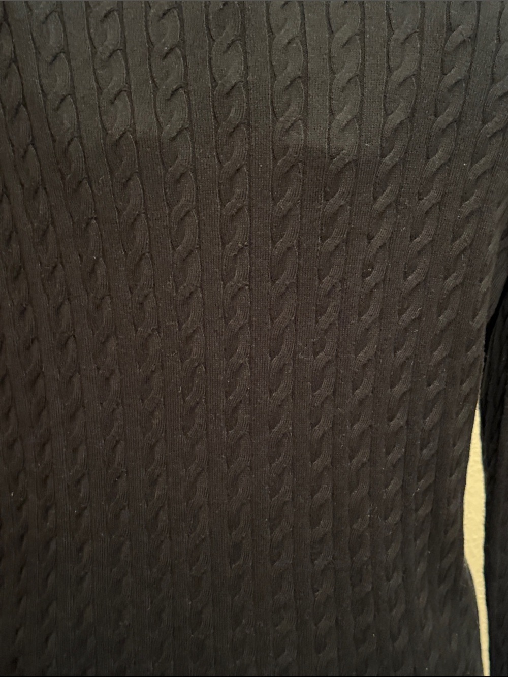 🚠🚠🚠BOGOHO🚠🚠🚠Talbots Womans Black Cable Knit Turtleneck Sweater-Medium Petite - Picture 3 of 8
